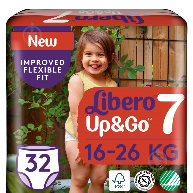 Подгузники-трусики Libero Up&Go 7 16-26 кг 32 шт. - фото 1