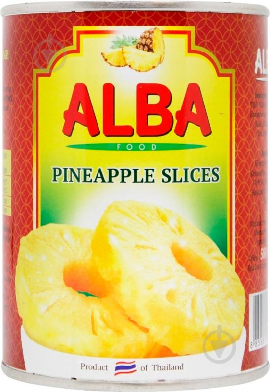 Ананас консервований ALBA FOOD кільцями в сиропі 580 мл - фото 1