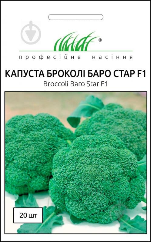 Семена Професійне насіння капуста брокколи Баро Стар F1 20 шт. - фото 1