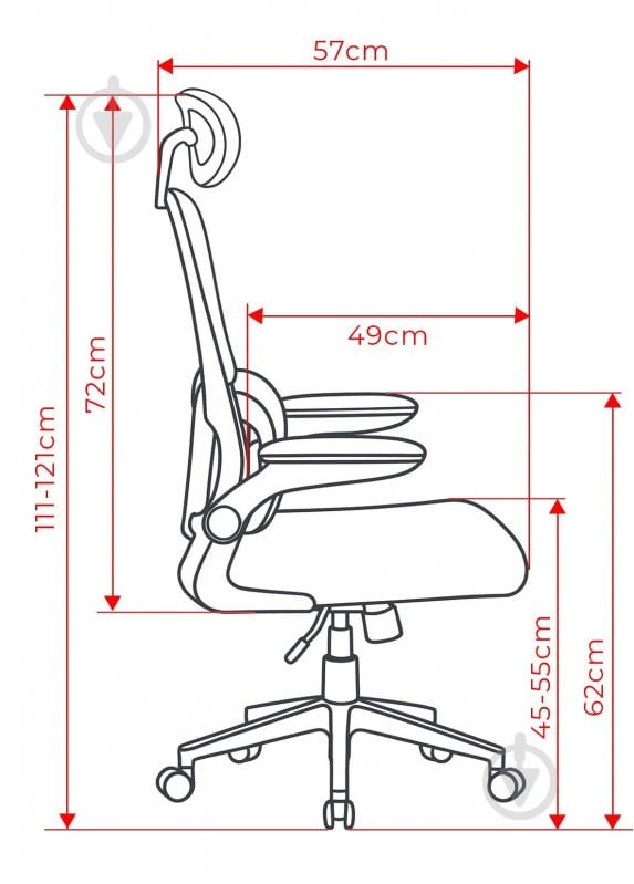 Крісло офісне Ergomix TORSO Light Grey (LY-8018H-WT) світло-сірий - фото 7 Крісло офісне Ergomix TORSO Light Grey (LY-8018H-WT) світло-сірий - фото 7