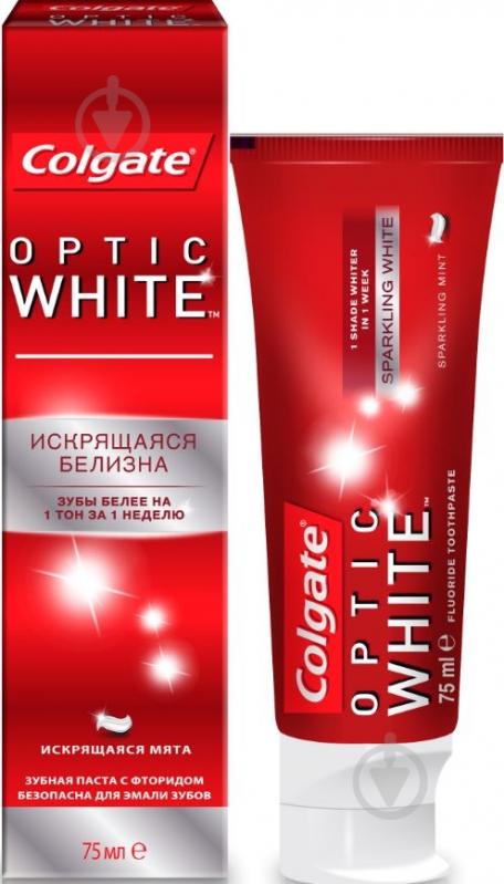 Зубная паста Colgate Optic White Искрящаяся белизна отбеливающая 75 мл - фото 1