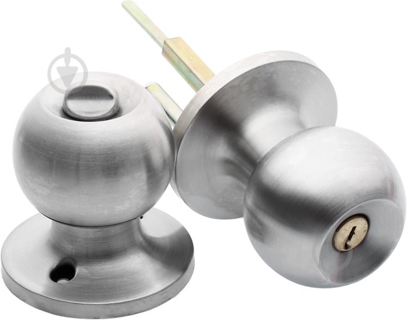 Кнобсет (ручка-засувка) Bruno 607 ключ-фіксатор нікель - фото 3 Кнобсет (ручка-засувка) Bruno 607 ключ-фіксатор нікель - фото 3