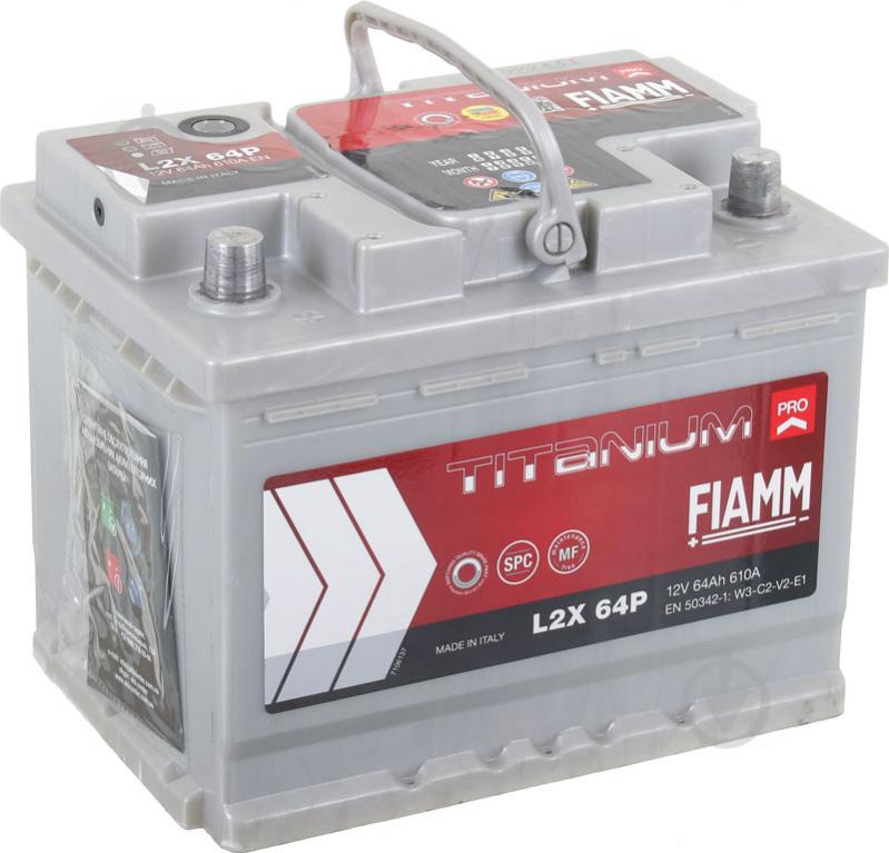 Аккумулятор автомобильный Fiamm Titanium Pro 64Ah 610A 12V 7905151 «+» слева (7905151) - фото 2