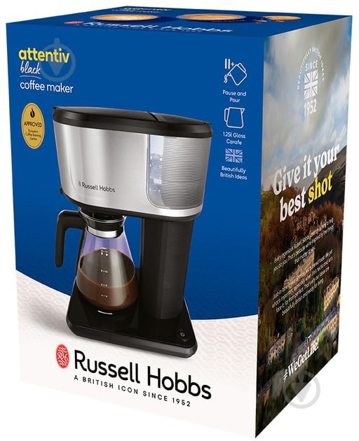 Кофеварка капельная Russell Hobbs 26840-56 Attentiv Black Coffee Maker - фото 8