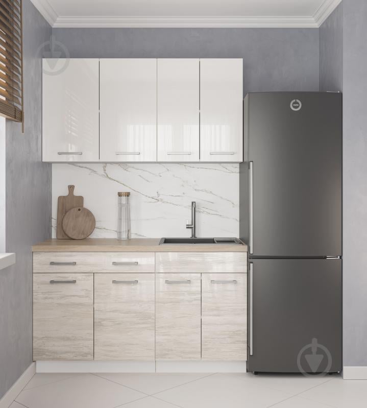 УЦІНКА! Кухня Світ Меблів Флорида білий/артвуд світлий ДСП 1,4 м (УЦ №2875) - фото 2 УЦІНКА! Кухня Світ Меблів Флорида білий/артвуд світлий ДСП 1,4 м (УЦ №2875) - фото 2