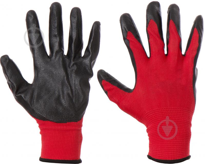 Перчатки Reis красно-черные с покрытием нитрил XL (10) Red Nit 10 - фото 1