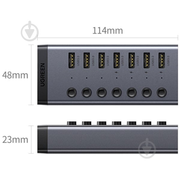 USB-хаб UGREEN з додатковим живленням Type-C 12V 2A CM481 - фото 4