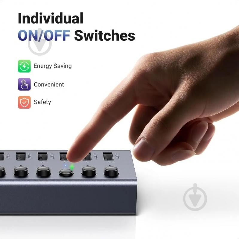 USB-хаб UGREEN з додатковим живленням Type-C 12V 2A CM481 - фото 9