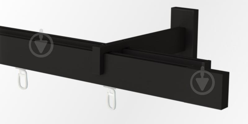 Комплект карниза СКАРЛАЙН SQUARE двойной 200 см черный - фото 1 Комплект карниза СКАРЛАЙН SQUARE двойной 200 см черный - фото 1