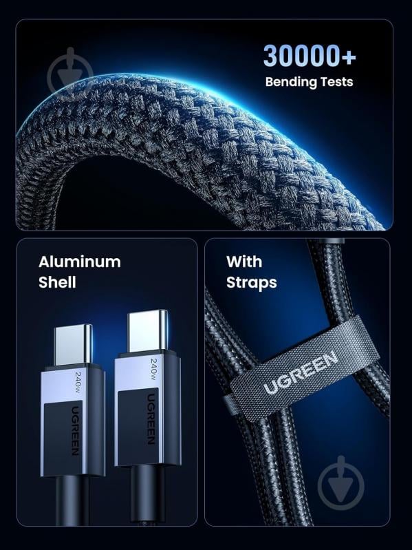 USB-кабель UGREEN L513 1 м черный (45067) - фото 5 USB-кабель UGREEN L513 1 м черный (45067) - фото 5