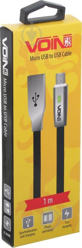 Кабель VL-004BK Voin USB - Micro USB 1m с индикатором - фото 3