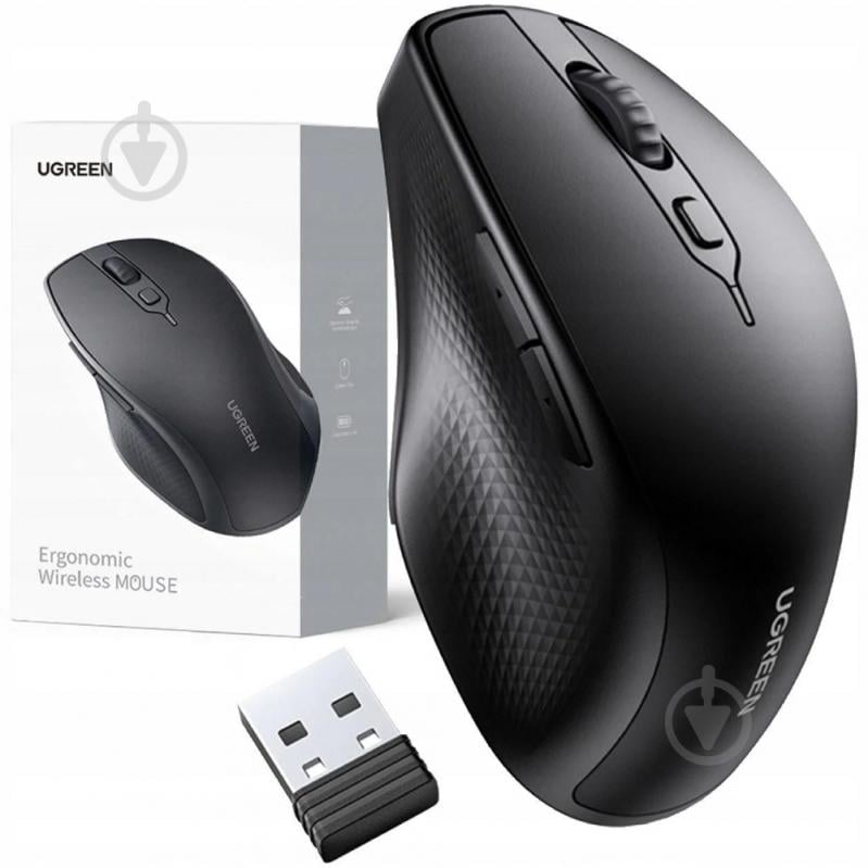 Мышь UGREEN MU101 2.4GHz+Bluetooth black (90395) - фото 6 Мышь UGREEN MU101 2.4GHz+Bluetooth black (90395) - фото 6