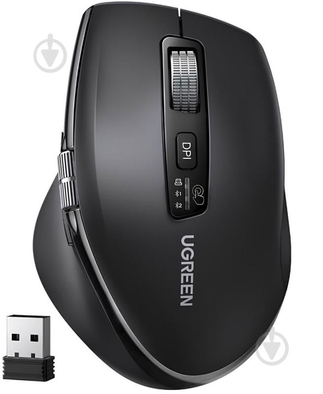 Мышь UGREEN 2.4GHz&BT M751 Ergonomic Contoured-Shape black (45792) - фото 1