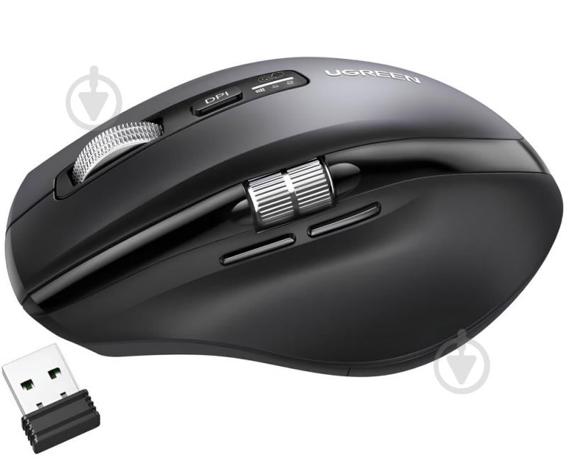 Мышь UGREEN 2.4GHz&BT M751 Ergonomic Contoured-Shape black (45792) - фото 2