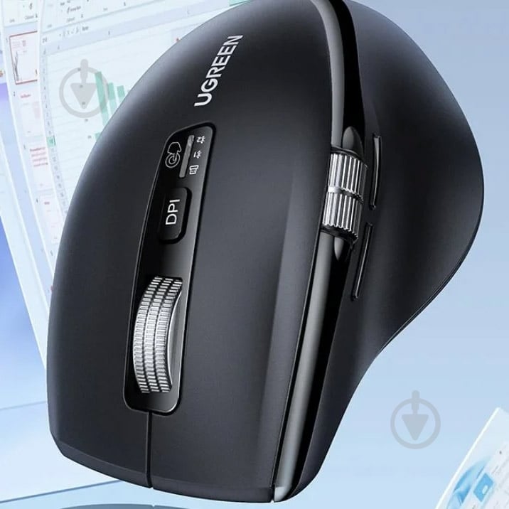 Мышь UGREEN 2.4GHz&BT M751 Ergonomic Contoured-Shape black (45792) - фото 6