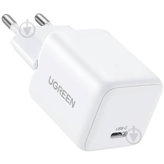 Зарядний пристрій UGREEN 1xUSB 20W (USB-C) PD GaN Tech X512 білий - фото 2 Зарядний пристрій UGREEN 1xUSB 20W (USB-C) PD GaN Tech X512 білий - фото 2