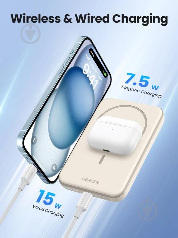 Повербанк UGREEN PB560 5000 mAh white (25207) - фото 6