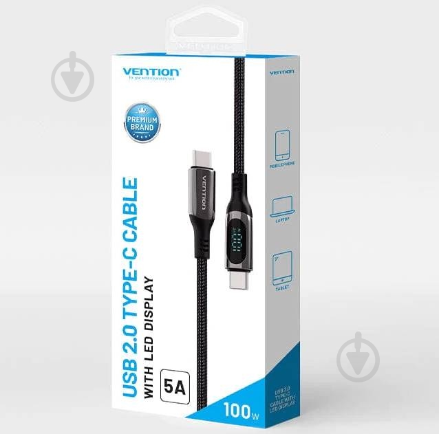 Кабель Vention 1,2 м черный (TAYBAV) - фото 2 Кабель Vention 1,2 м черный (TAYBAV) - фото 2