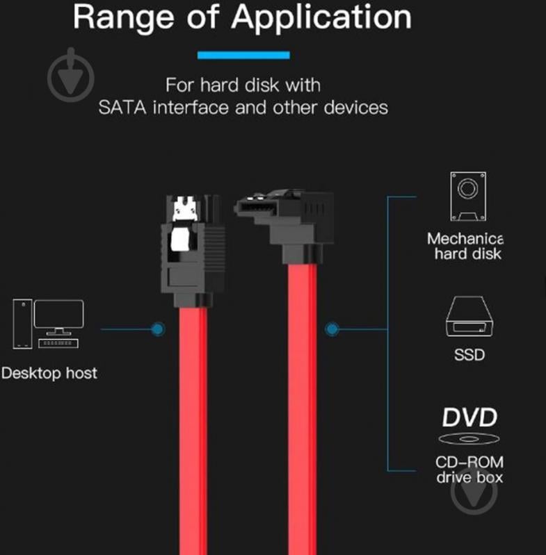 Кабель комп'ютерний внутрішній Vention 0,5 м червоний (KDDRD) - фото 3