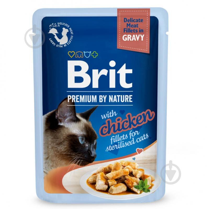 Корм вологий для котів Brit Premium By Nature for Sterilised курка філе в соусі 85 г - фото 1