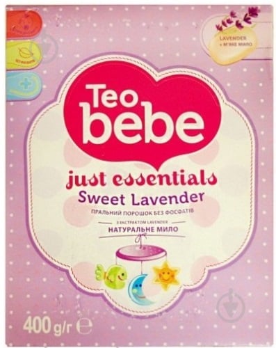 Пральний порошок для машинного та ручного прання Teo bebe Sweet Lavender & Natural soap 0,4 кг - фото 1