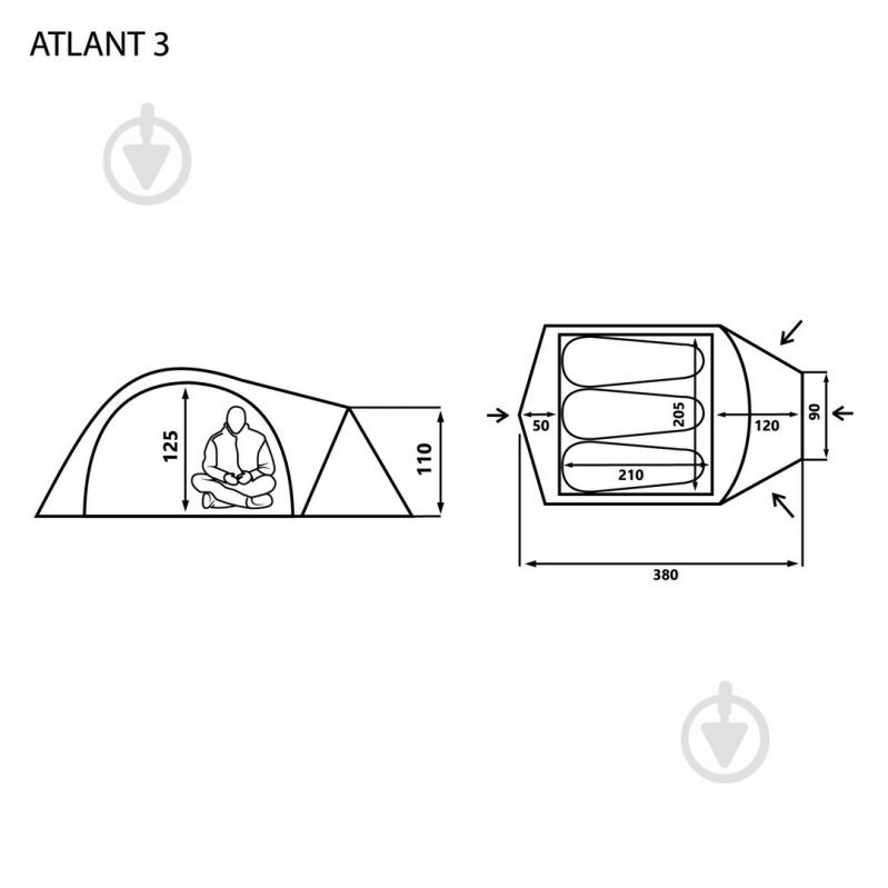 Палатка туристическая Mousson Atlant 3 Al - фото 18