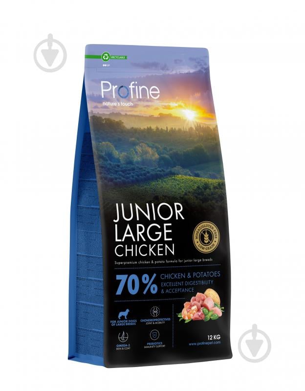 Корм сухой Profine Junior Large Breed для щенков и юниоров больших пород с курицей и картофелем 12 кг - фото 1