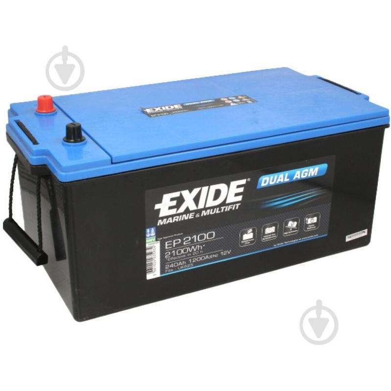 Аккумулятор автомобильный EXIDE Marine & Multifit 240Ah 1200A 12V EP2100 «+» слева (EP2100) - фото 1