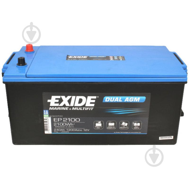 Аккумулятор автомобильный EXIDE Marine & Multifit 240Ah 1200A 12V EP2100 «+» слева (EP2100) - фото 2