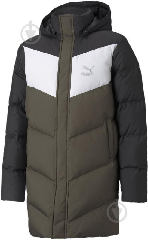 Пуховик Puma Long Down Coat 53219244 хаки - фото 1
