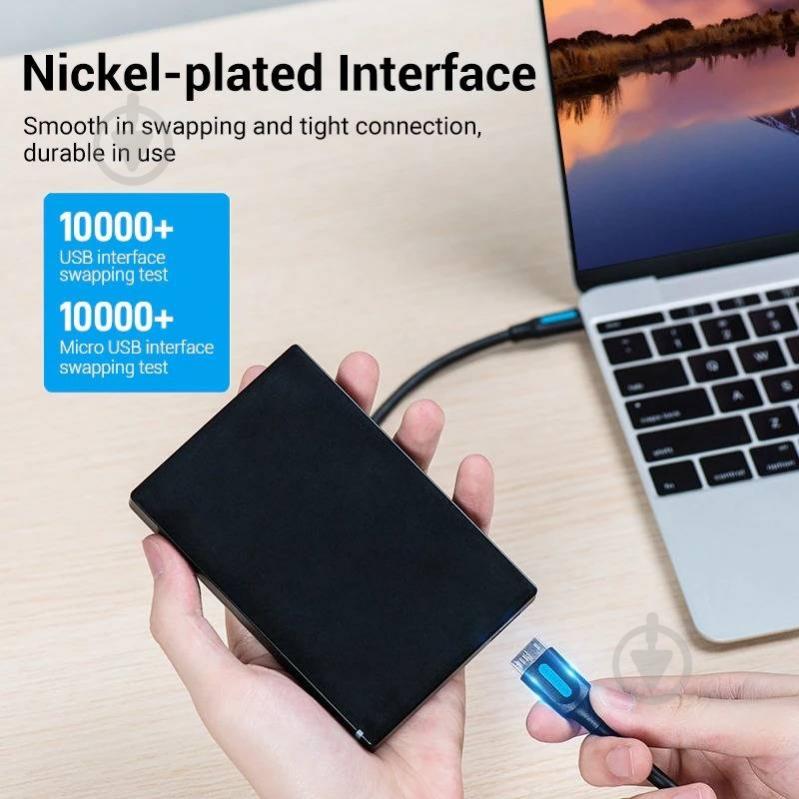 Дата-кабель Vention 0,5 м черный (CQABD) - фото 4