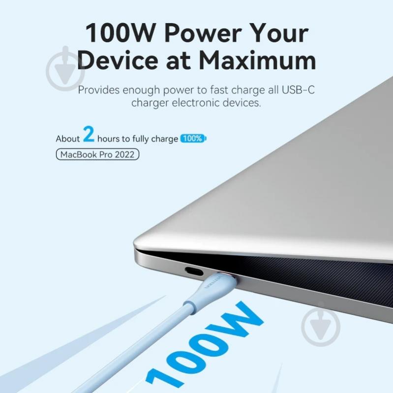 Кабель Vention 1,5 м голубой (CTMSG) - фото 3