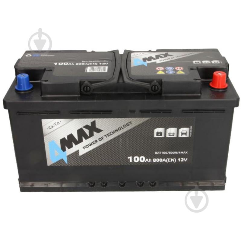 Акумулятор автомобільний 4MAX 100Ah 800A 12V BAT100800R4MAX «+» праворуч (BAT100800R4MAX) - фото 1