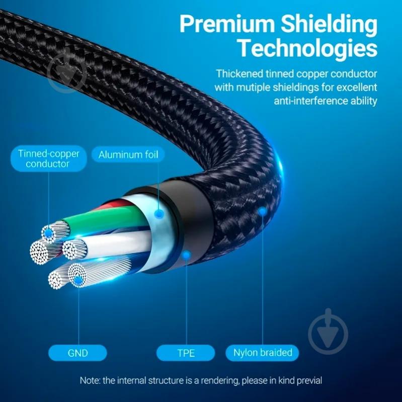 Кабель Vention 0,5 м черный (CQGHD) - фото 4 Кабель Vention 0,5 м черный (CQGHD) - фото 4