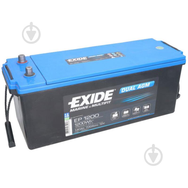 Аккумулятор автомобильный EXIDE Marine & Multifit 140Ah 700A 12V EP1200 «+» слева (EP1200) - фото 1