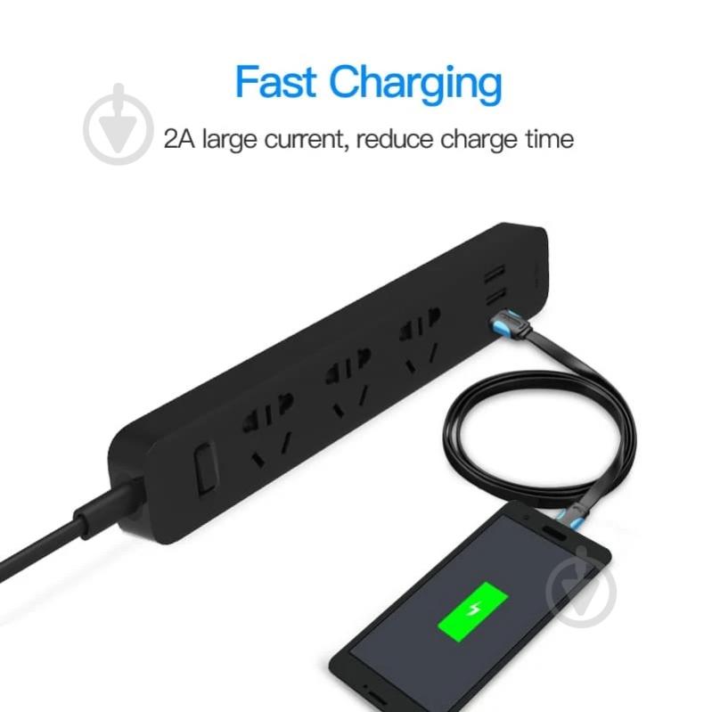 Кабель Vention 1 м черный (VAS-A08-B100) - фото 2