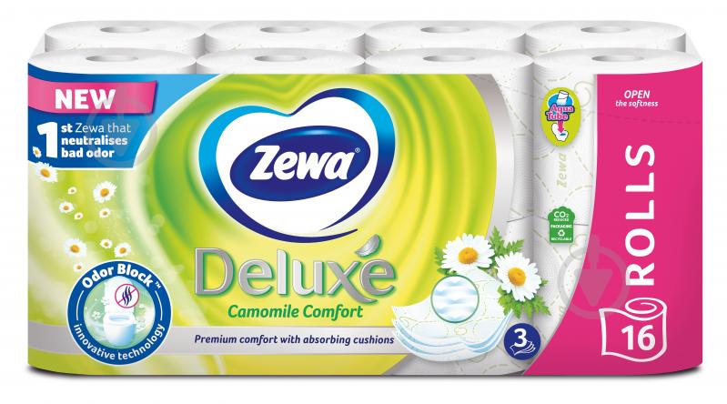 Туалетний папір Zewa Deluxe з ароматом ромашки тришаровий 16 шт. - фото 2