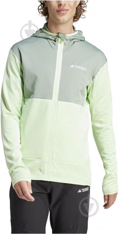 Джемпер Adidas Terrex Xperior Light Fleece Hooded IQ3721 р.XL світло-зелений - фото 3