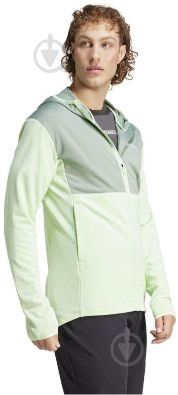 Джемпер Adidas Terrex Xperior Light Fleece Hooded IQ3721 р.XL світло-зелений - фото 5