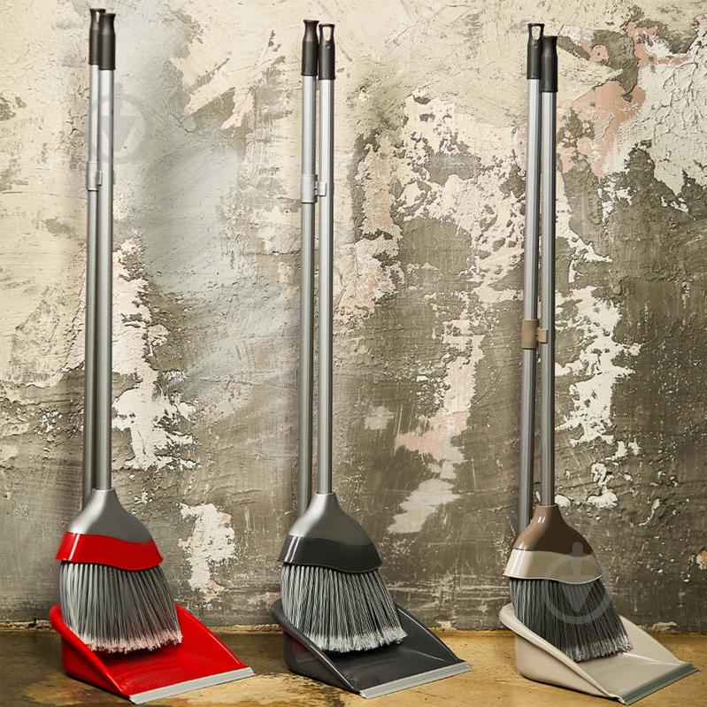 Совок зі щіткою Євро Алеана 96 см червоний із сірим - фото 3 Совок зі щіткою Євро Алеана 96 см червоний із сірим - фото 3