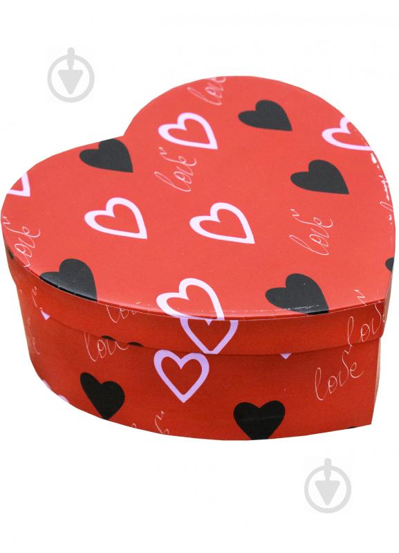 Подарочная коробка с бантом в форме сердца розово-белая, средняя