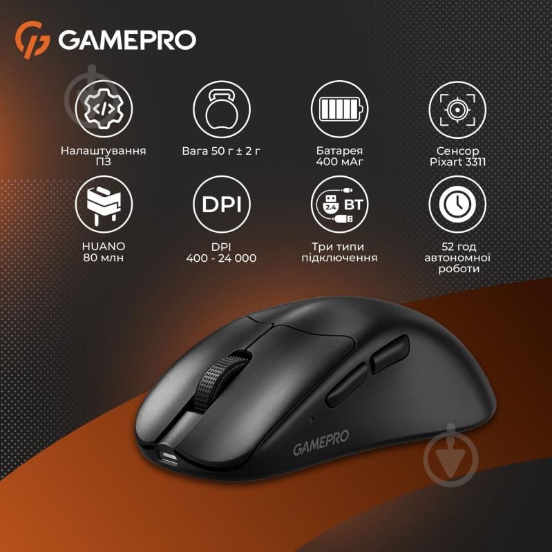 Мышка беспроводная GamePro Genesis Avenger black (GM096B) - фото 16