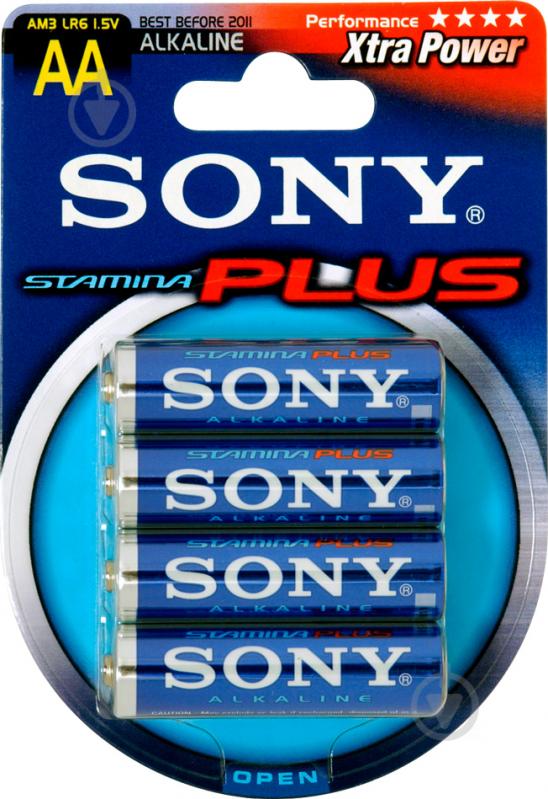 Батарейка Sony Stamina Plus AA (R6, 316) 4 шт. (30703021) - фото 1