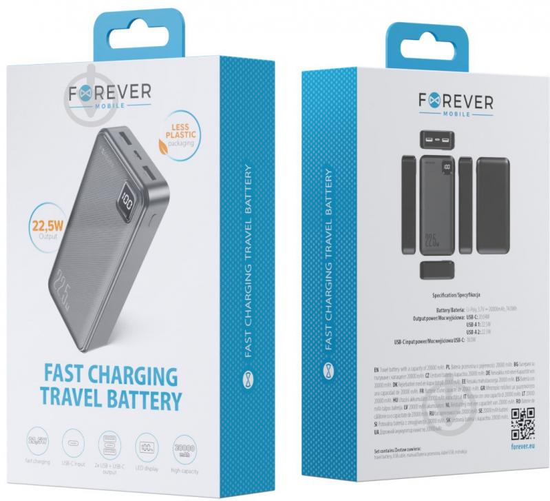 Повербанк Forever TB-300L PD QC 20000 mAh black (TB-300L) - фото 13 Повербанк Forever TB-300L PD QC 20000 mAh black (TB-300L) - фото 13