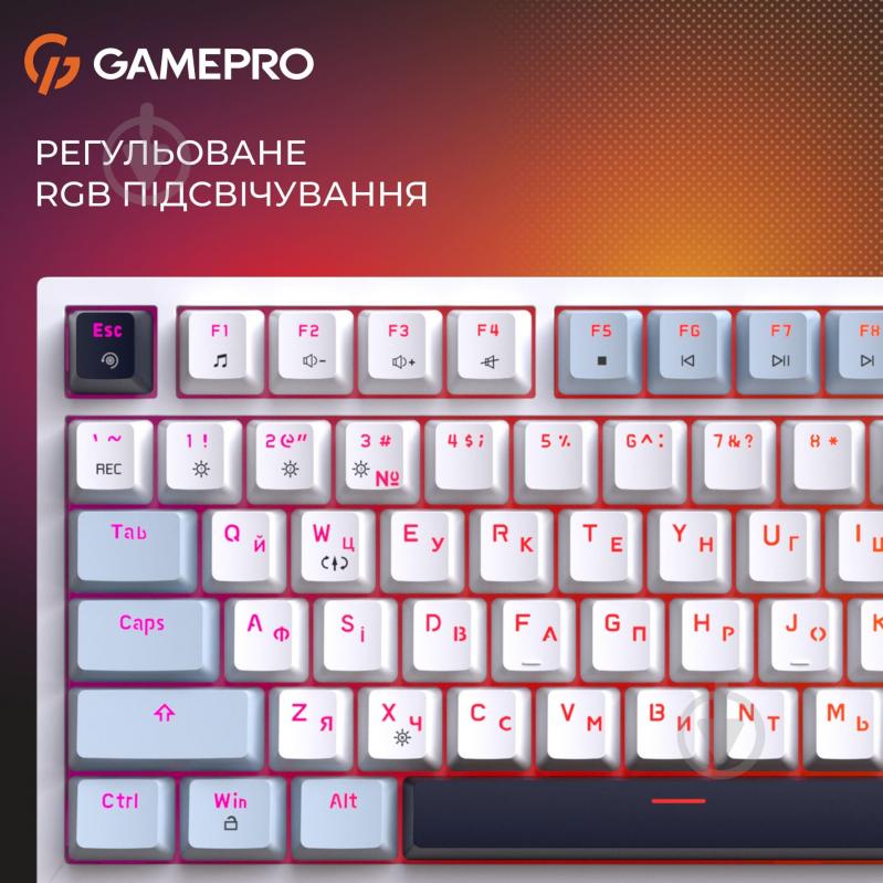 Клавіатура ігрова GamePro MK160BL (MK160BL) Genesis Warden outemu swithes white - фото 6