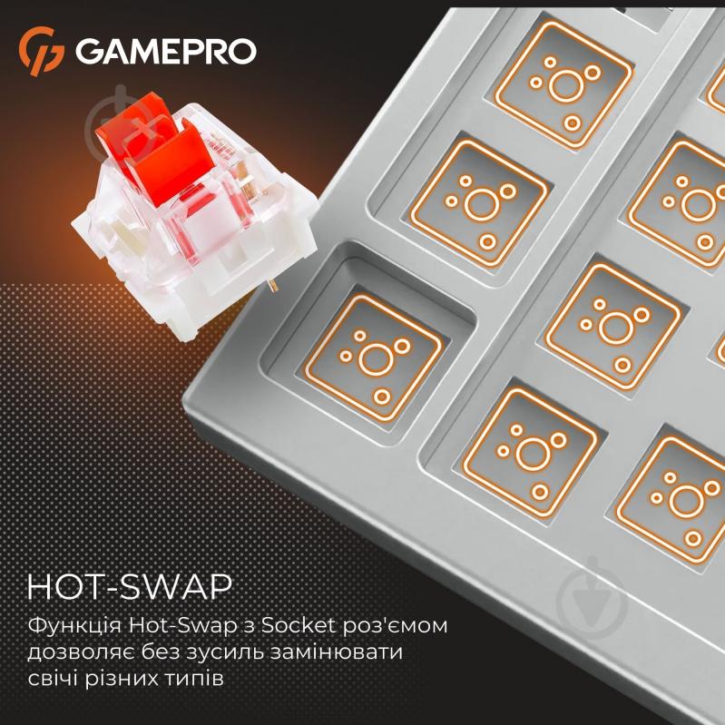 Клавіатура ігрова GamePro MK160BL (MK160BL) Genesis Warden outemu swithes white - фото 8