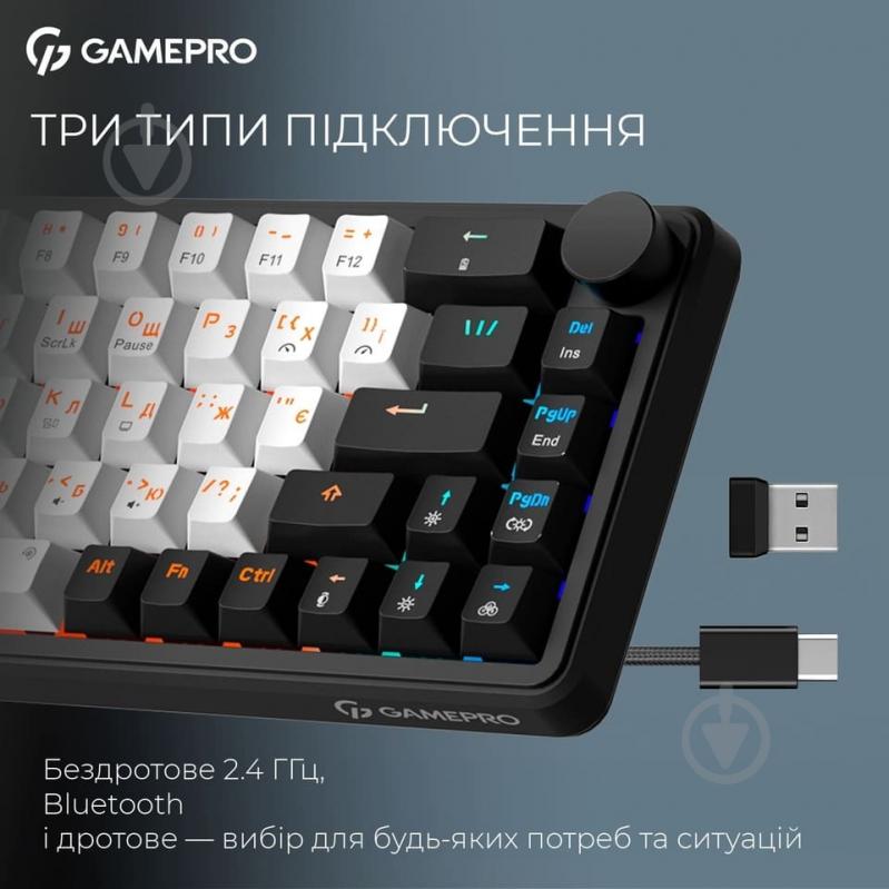 Клавиатура беспроводная GamePro MK210B Pro (MK210B Pro) Asgard Valhalla black - фото 5