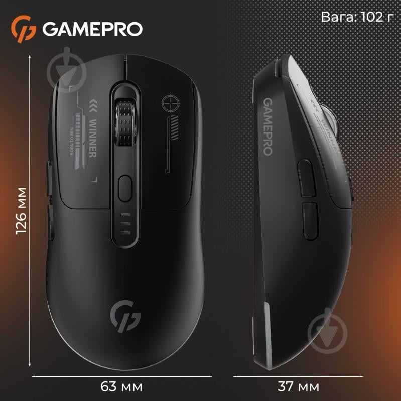 Мышка беспроводная GamePro Genesis Winner black (GM079B) - фото 11
