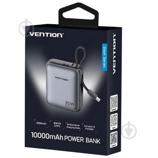 Повербанк Vention 10000 mAh grey (FHEH0) - фото 3