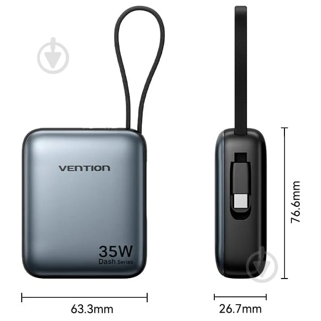 Повербанк Vention 10000 mAh grey (FHEH0) - фото 4